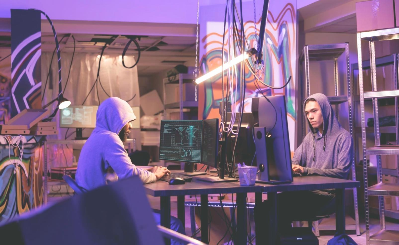 Server room infrastructure and network equipment layout